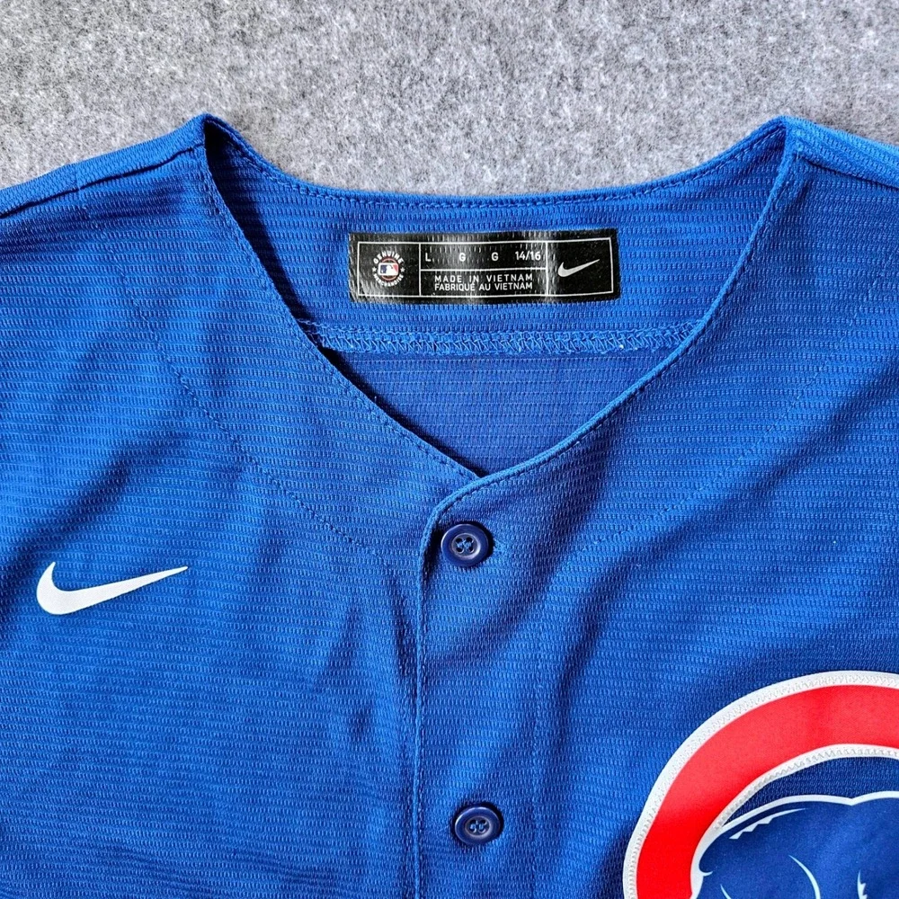 Nike Chicago Cubs MLB Kids Large Royal Alternate Limited Jersey SS Size 14/6 - Picture 7 of 7